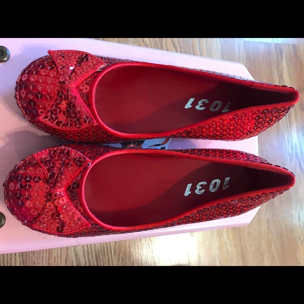 Red sequence shoes for girls
